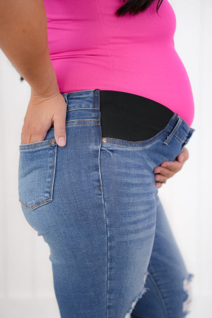 Judy Blue Maternity Distressed Boyfriend Jeans