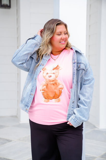 Plus/Reg Teddy Pumpkin Spice Long Sleeve Sweatshirt