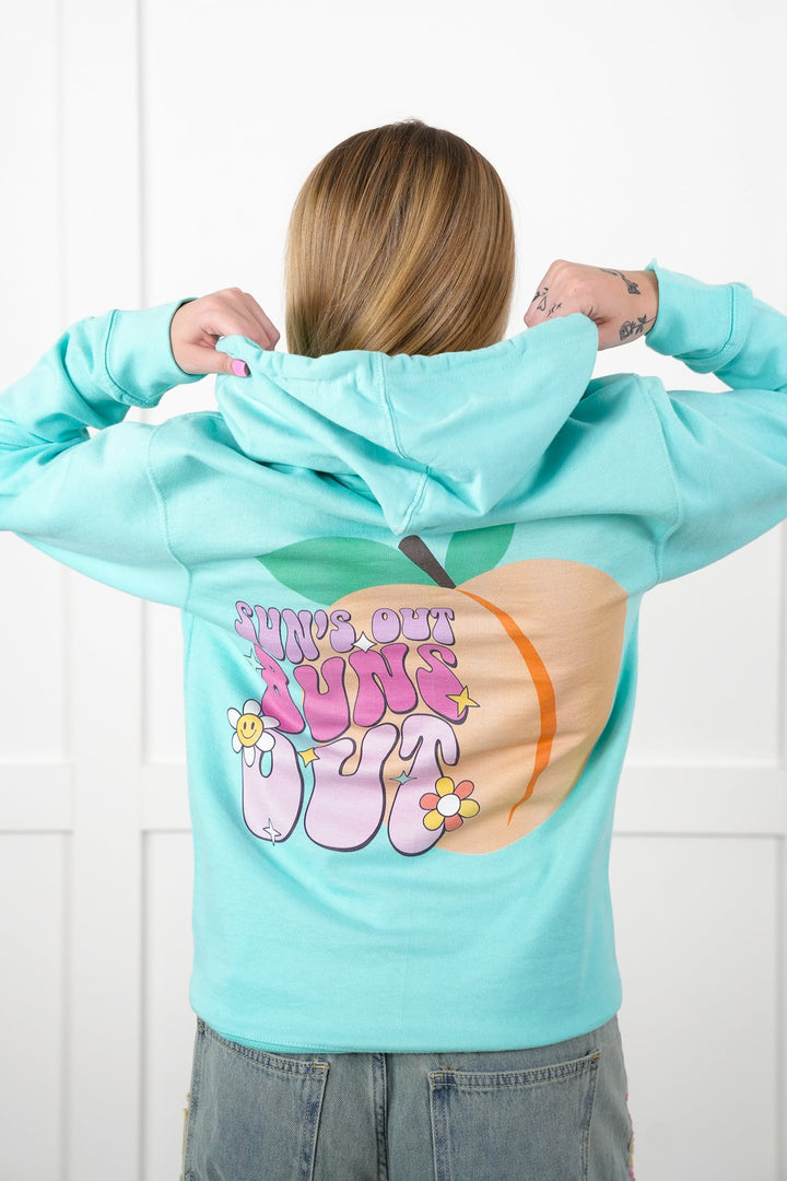 Plus/Reg Long Sleeve "Suns Out Buns Out" Graphic Hoodie Sweatshirt