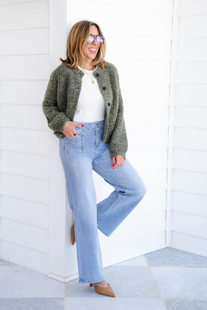 Mica High Rise Light Wash Wide Leg Jeans