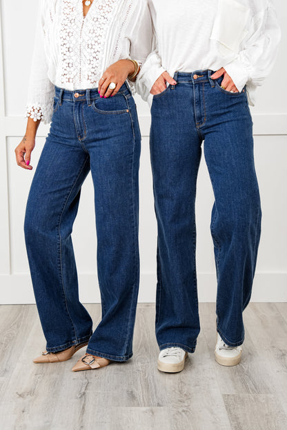 Judy Blue High Rise Medium Wash Vintage Wide Leg Jeans
