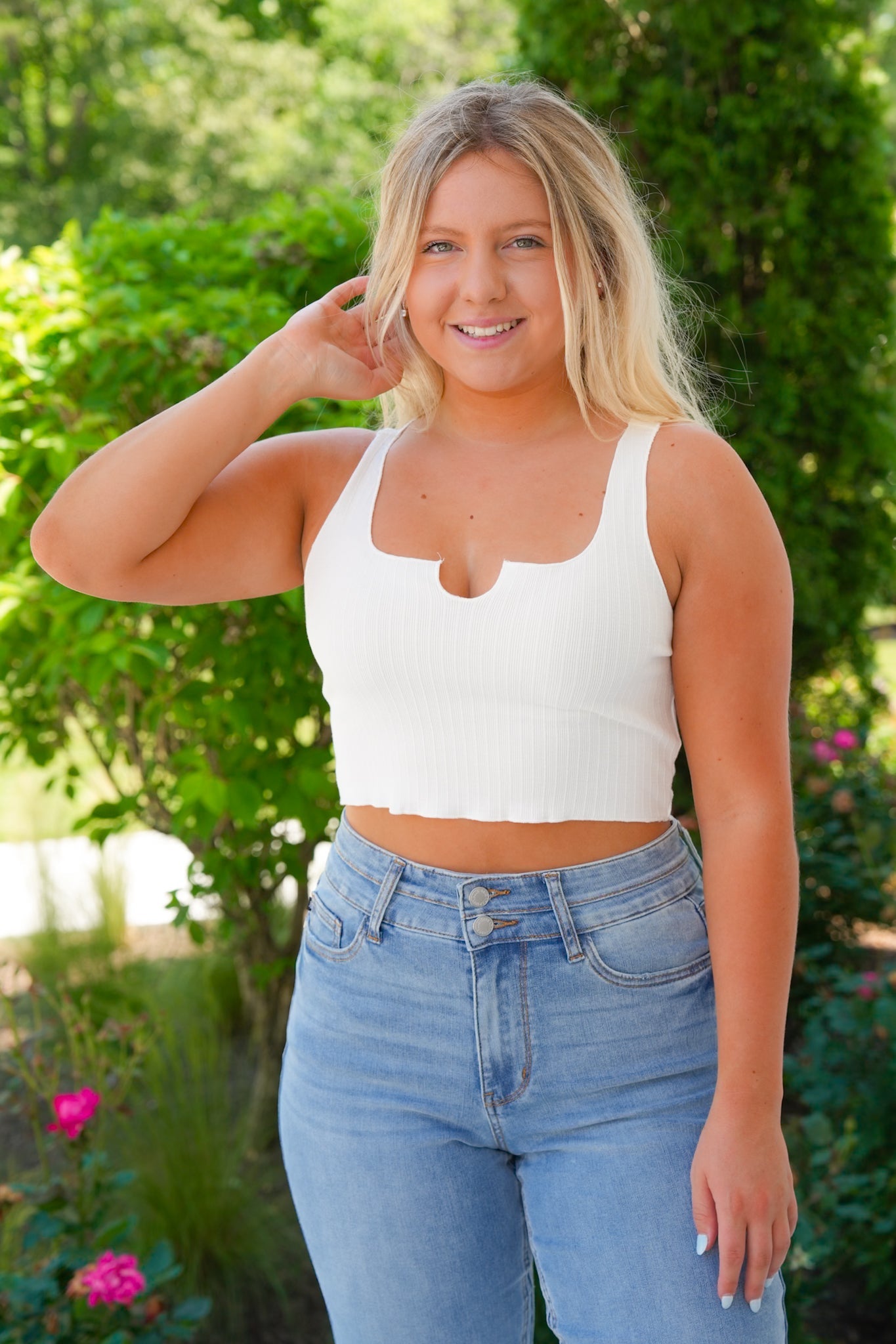 Ribbed Knit Cropped Tank Top (Multiple Colors)