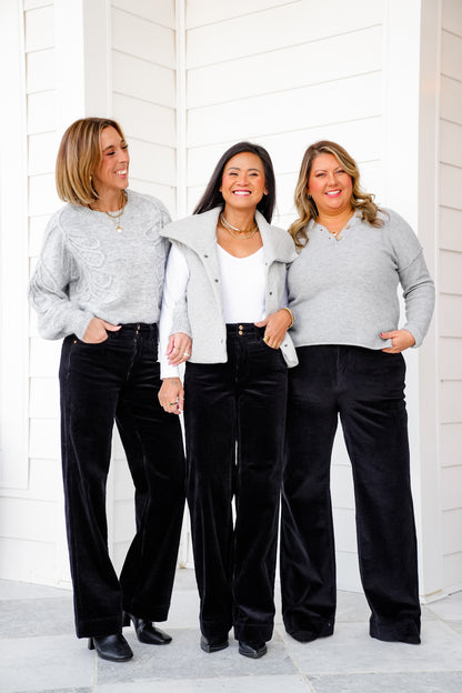 Judy Blue High Rise Black Corduroy Wide Leg Trouser
