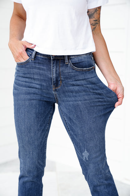 Judy Blue Meant To Be Mid Rise Dark Wash Multiple Inseam Relaxed Fit Jeans