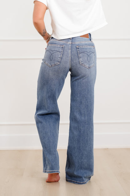 Judy Blue The Lola Multiple Inseam Medium Wash Retro Wide Leg Jeans
