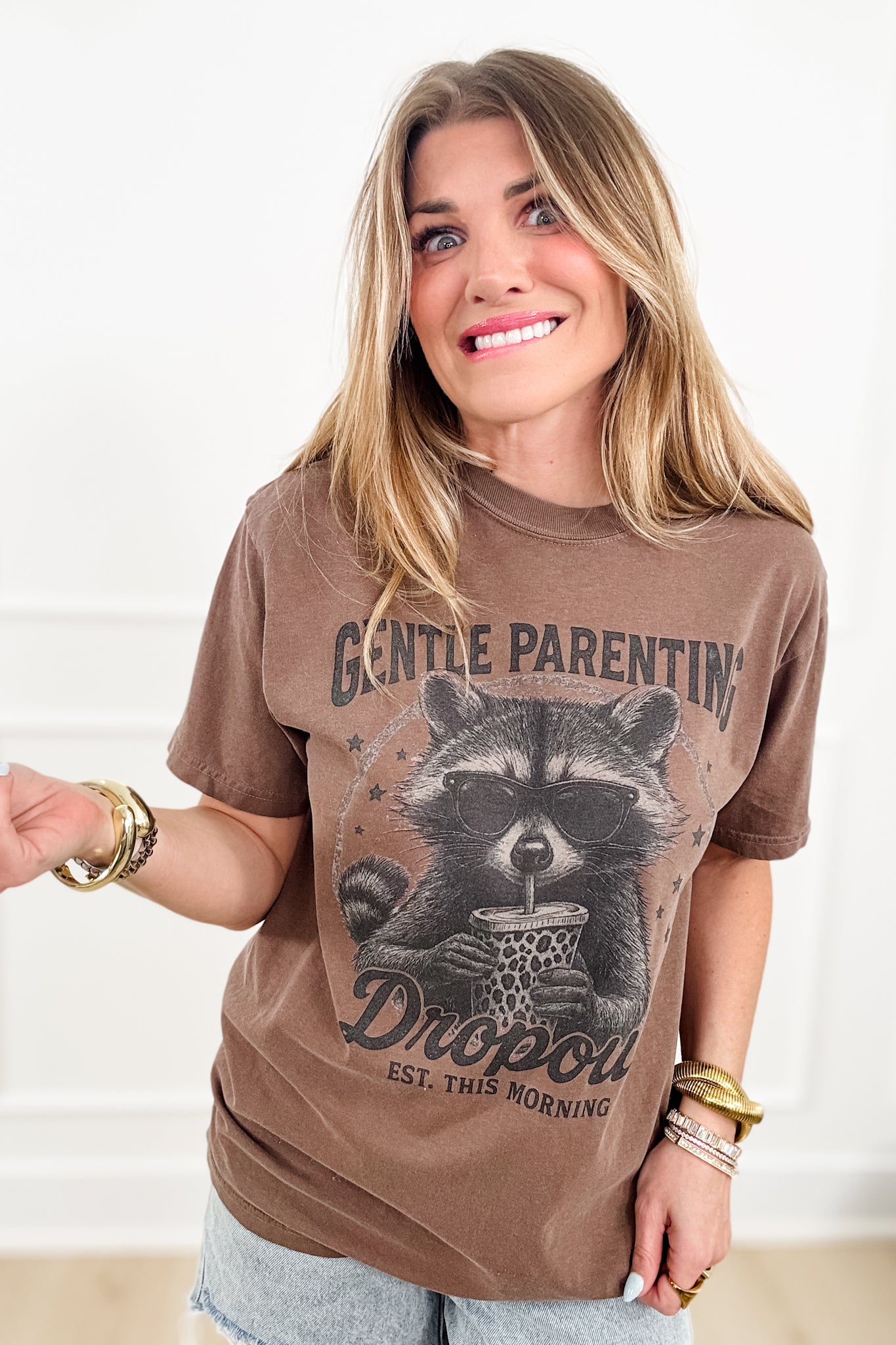 Plus/Reg Short Sleeve "Gentle Parenting Dropout" Graphic Tee