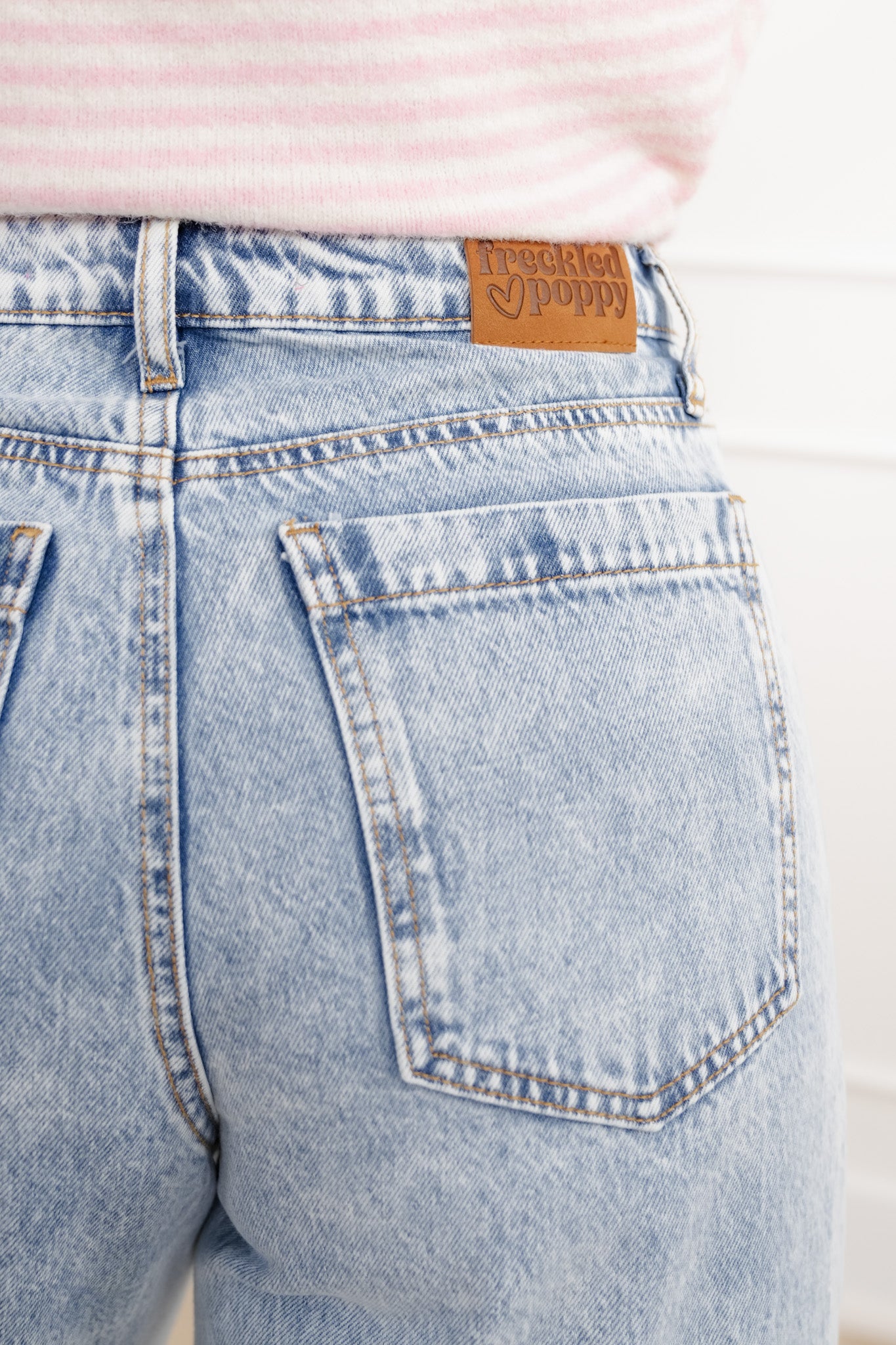 Freckled Poppy Multi-Inseam "The Lennon" High Rise Baggy Wide Leg Jean