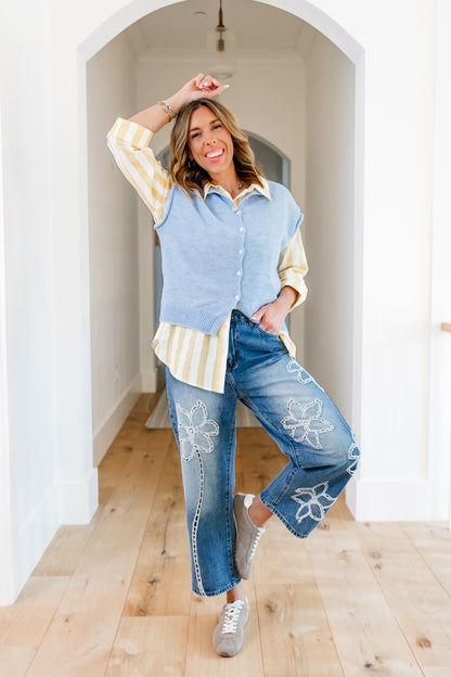 The Lily Bloom Floral Embroidered Straight Leg Jeans