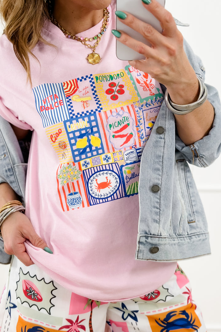 Plus/Reg Short Sleeve Italian Market Graphic Tee