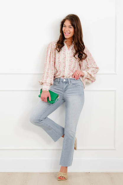 Vervet Mid Rise Light Wash Ankle Bootcut Jeans