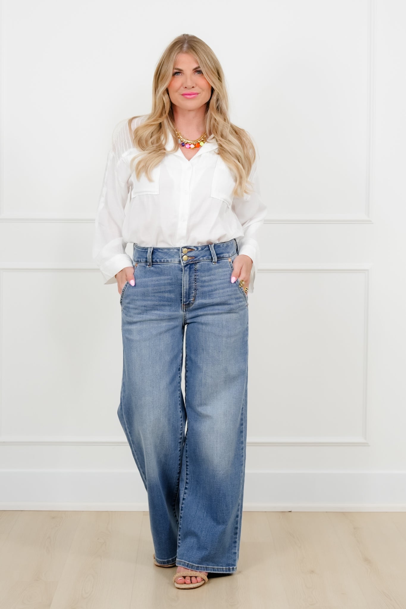Judy Blue High Rise Medium Wash Multiple Inseam Column Jeans with