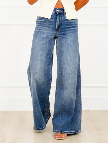 Judy Blue High Rise Medium Wash Palazzo Jeans