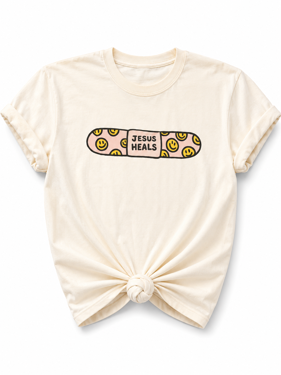 Plus/Reg Short Sleeve "Jesus Heals" Graphic Tee