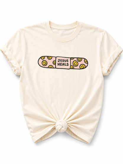 Plus/Reg Short Sleeve "Jesus Heals" Graphic Tee