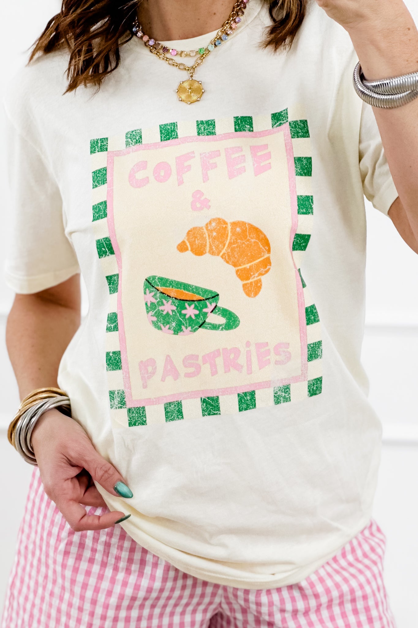 Plus/Reg Short Sleeve "Coffee & Pastries" Graphic Tee