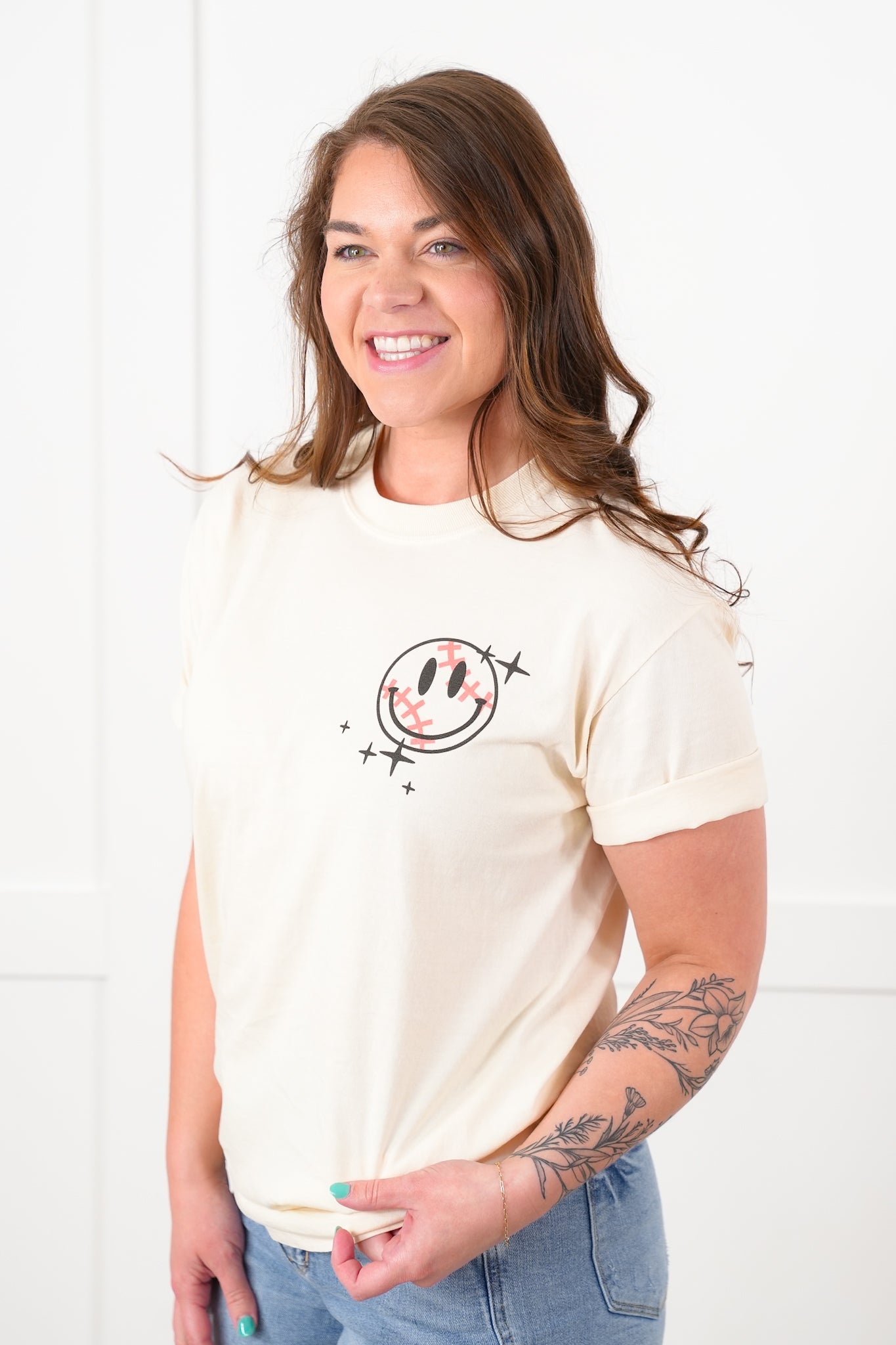 Plus/Reg Short Sleeve "Busy Raising Ballers" Baseball Graphic Tee
