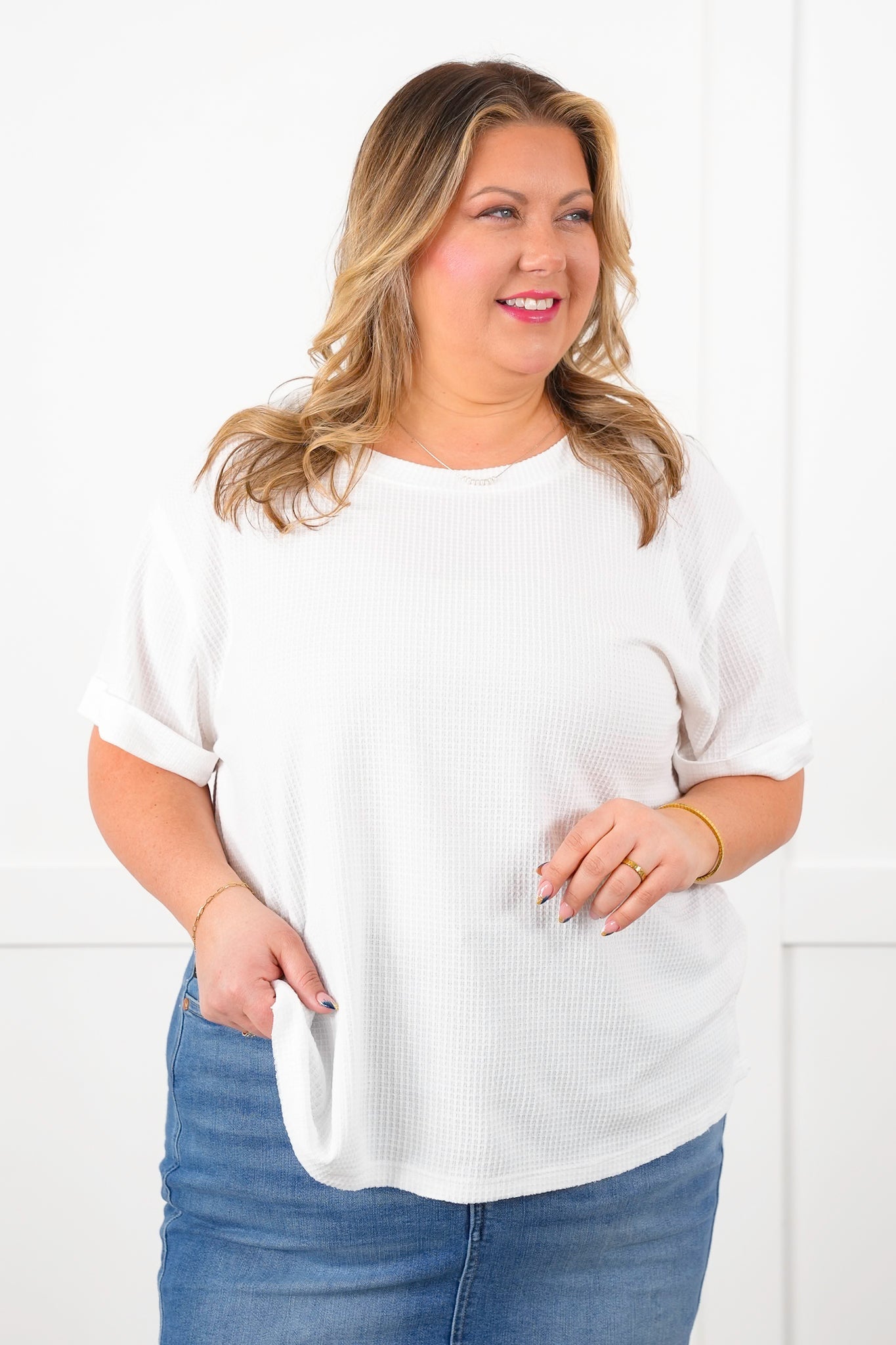 Door Buster! Plus/Reg Thermal Short Cuffed Sleeve Top