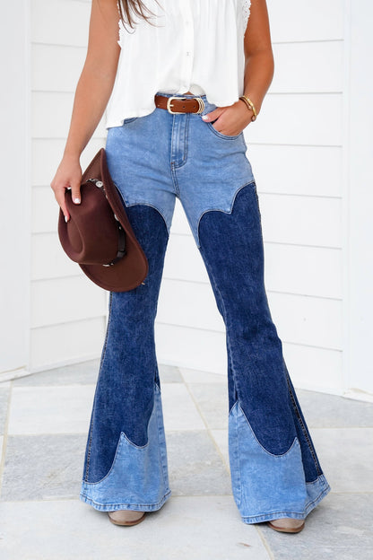 Restock! Mineral Wash Two Tone Denim Wide Leg Jeans
