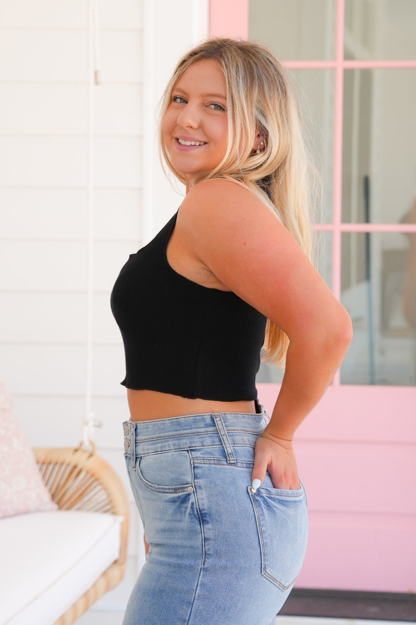 Ribbed Knit Cropped Tank Top (Multiple Colors)