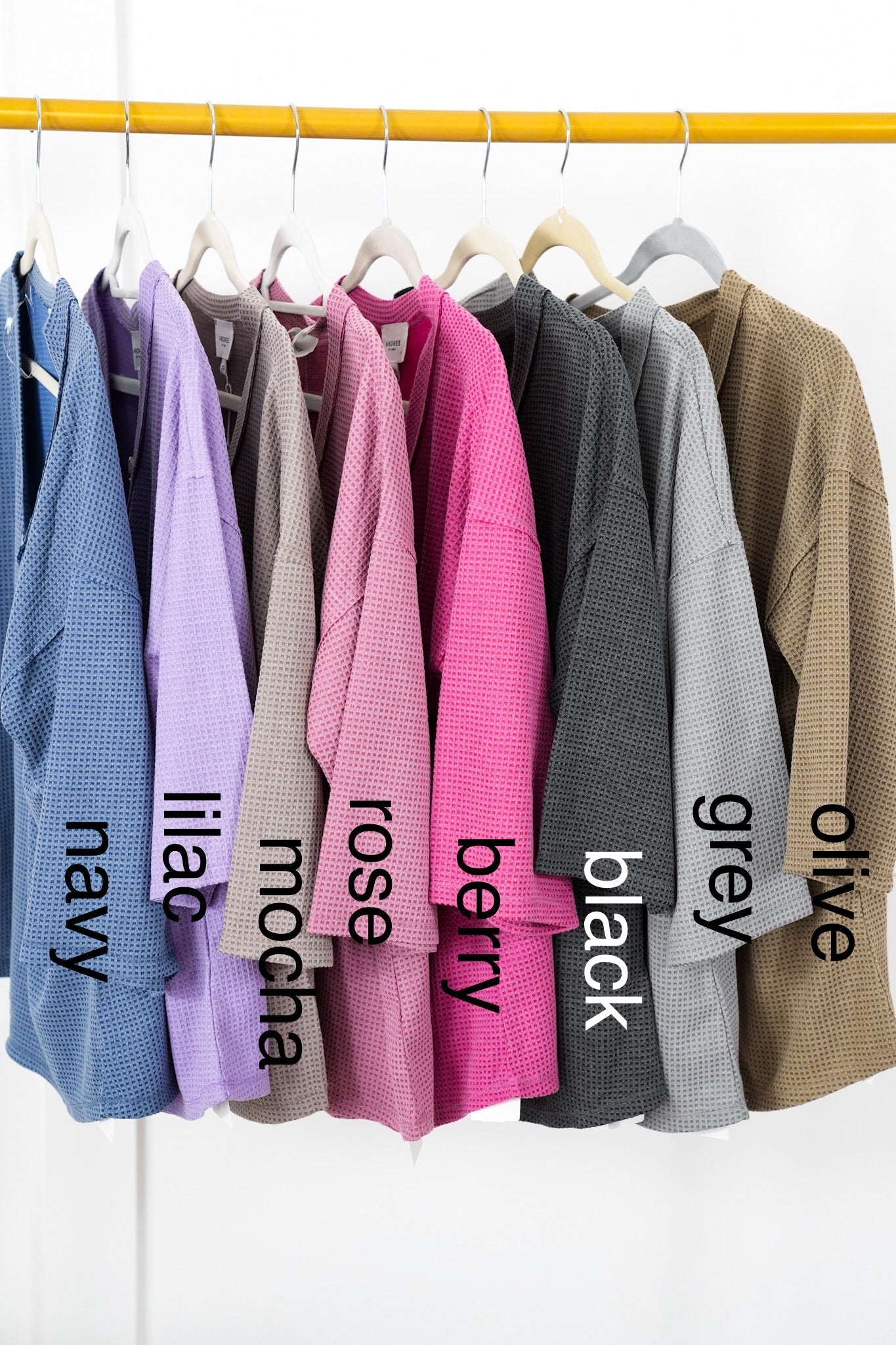 Door Buster! Plus/Reg Thermal 3/4 Sleeve V-Neck Top with Button Detail
