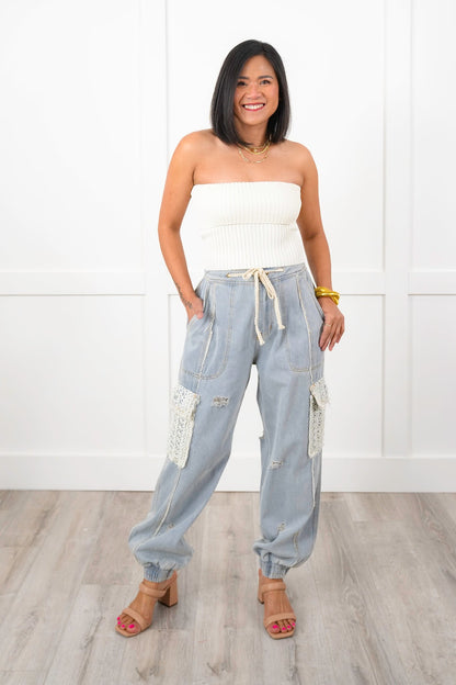 Sleeveless Ribbed Fold Over Tube Top