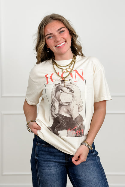 Plus/Reg Short Sleeve "Miss Piggy Icon" Graphic Tee