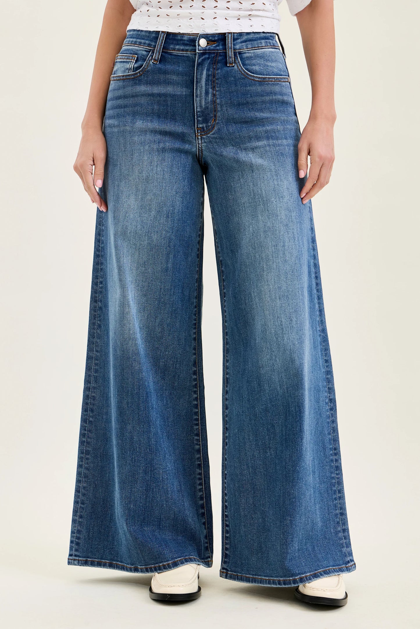 Judy Blue High Rise Medium Wash Palazzo Jeans