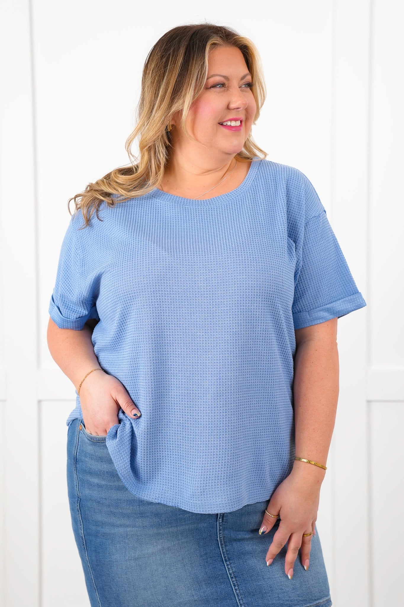 Door Buster! Plus/Reg Thermal Short Cuffed Sleeve Top