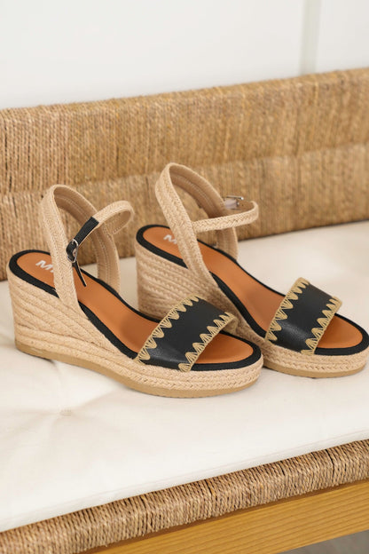 MIA Espadrille Wedge Sandals with Braided Jute Heel