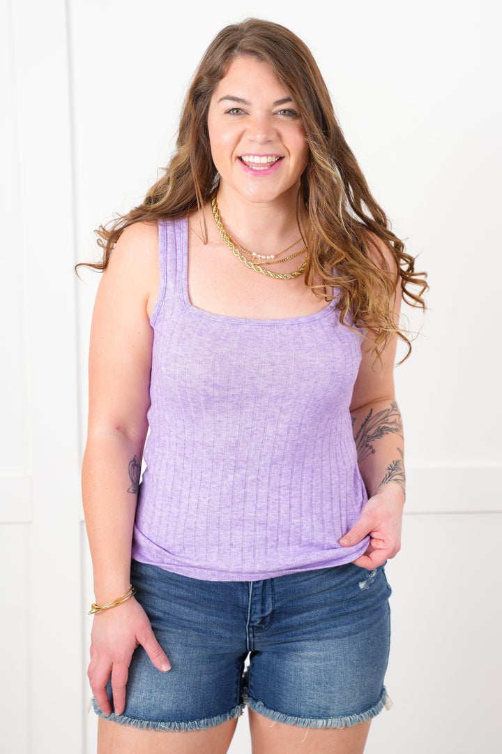 Door Buster! Zenana Square Neck Ribbed Sleeveless Top