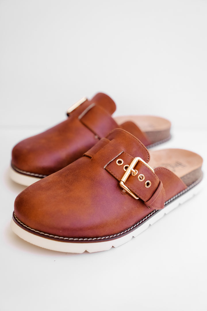 Corky's "Day Dream" Vegan Leather Chunky Buckle Slip On Comfort Clog Sandal