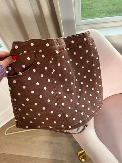 Polka Dot Wrap Skort with Back Pockets