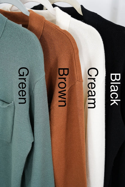 Long Sleeve Button Down Cardigan with Chest Pockets