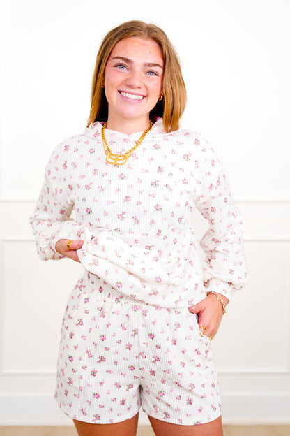 Floral Print Urban Ribbed Long Sleeve Top