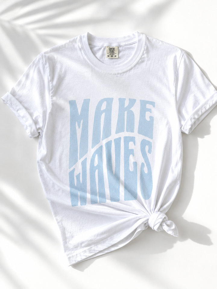 Plus/Reg Short Sleeve "Make Waves" Graphic Tee