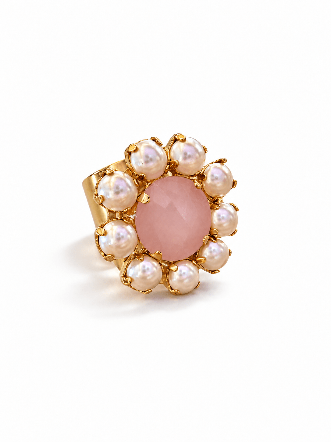 TOVA Twiggy Plus Crystal and Pearl Ring - Freckled Poppy