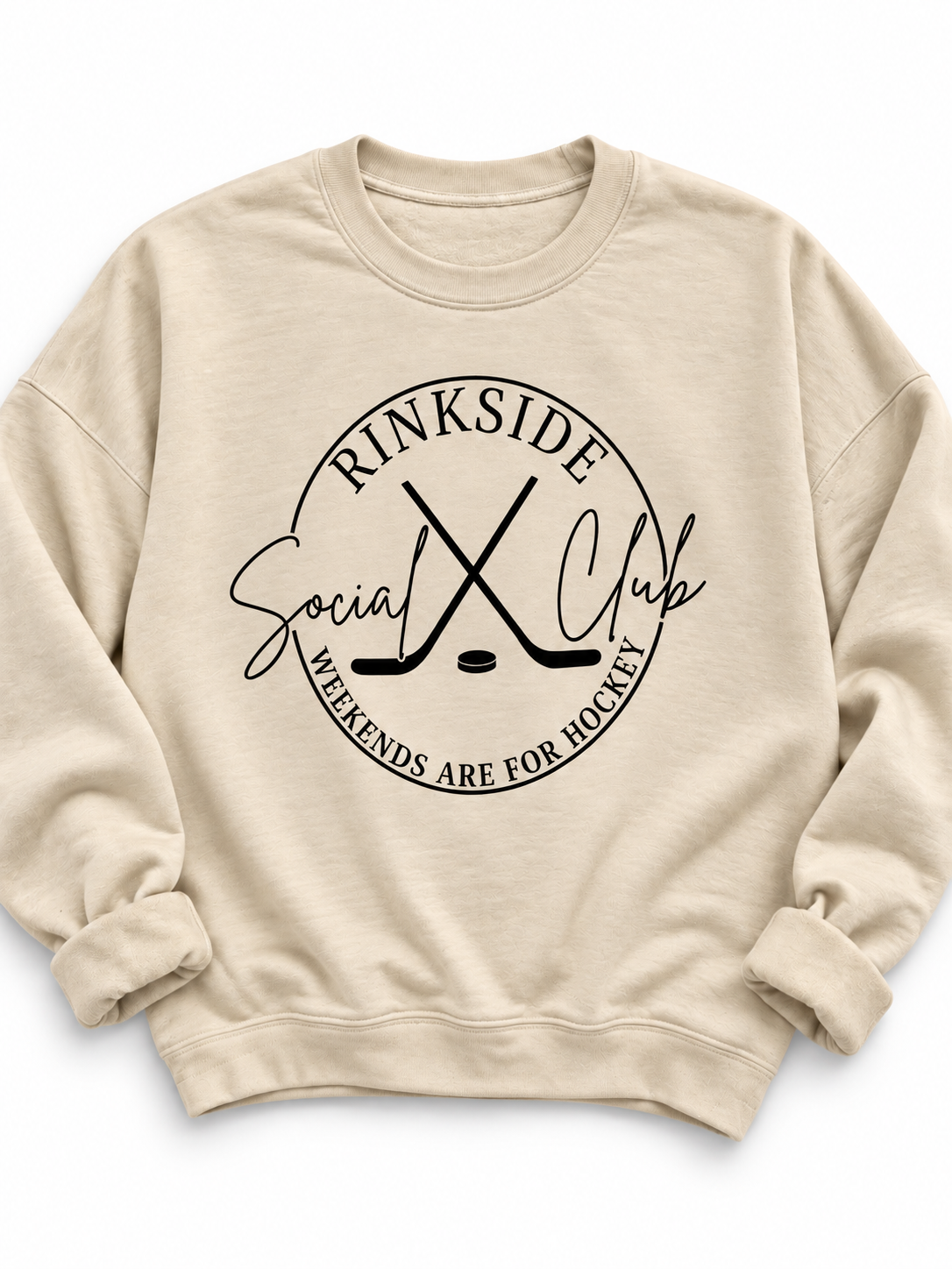 Plus/Reg Long Sleeve "Rink Side Social Club" Graphic Sweatshirt