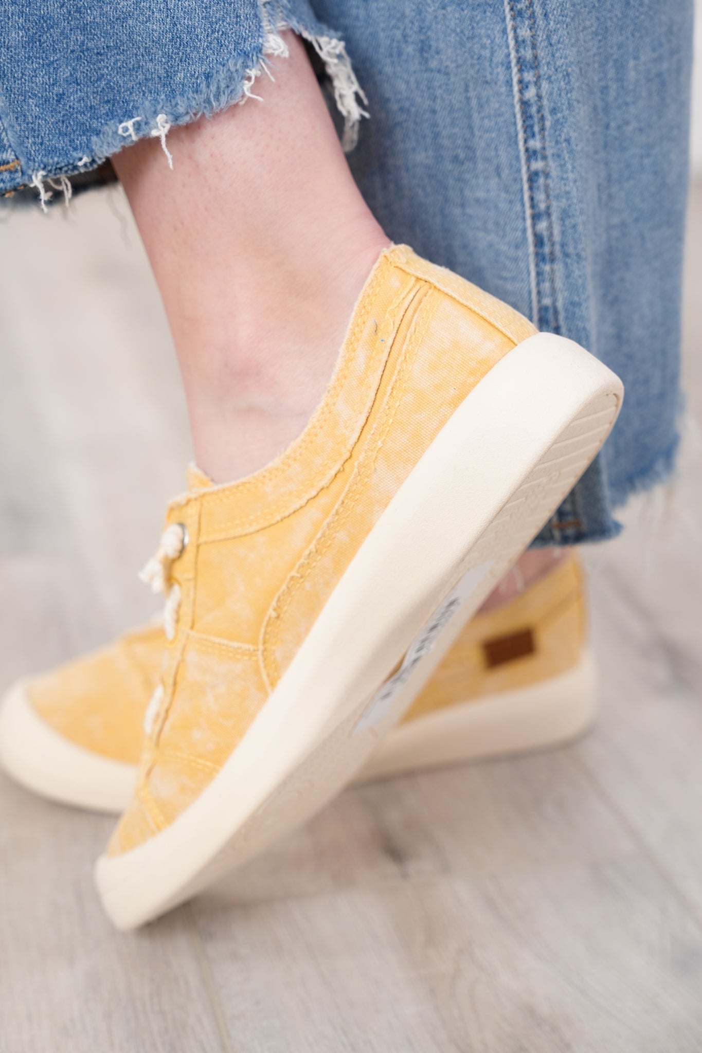 Blowfish Stitch Accent Sneakers with Distressed Edges