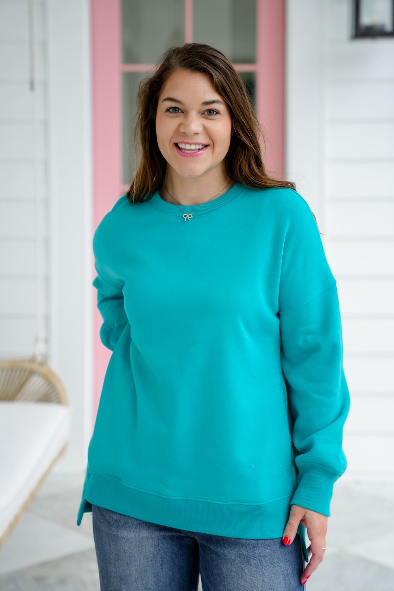 Door Buster! PLUS/REG Zenana Fleece Hi-Low Sweatshirts with Pocket