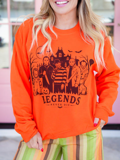 Plus/Reg Long Sleeve Legends Never Die Graphic Sweatshirt