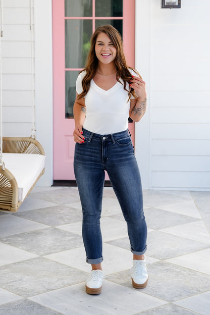 Ribbed Knit Short Sleeve V Neck Bodysuit