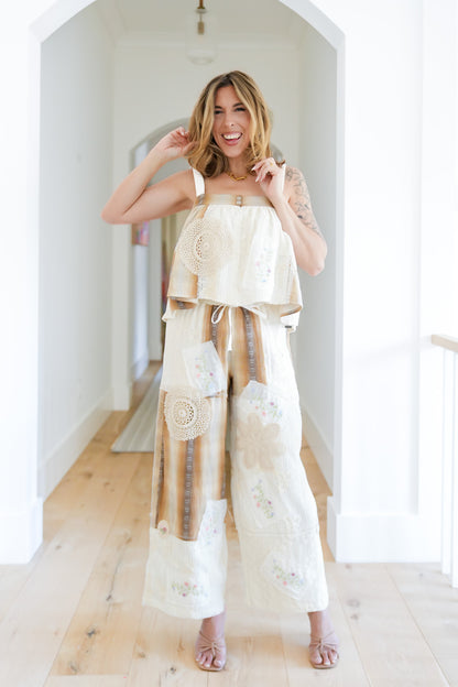 POL Sleeveless A-Line Top with Lace