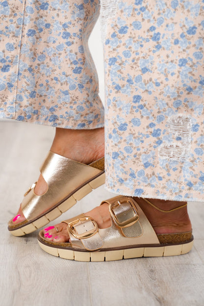 MIA Adjustable Double Buckle Slip On Sandal