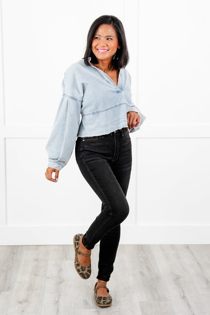 Judy Blue Black Dog High Rise Black Wash with Contrast Thread Tummy Control Skinny Jeans