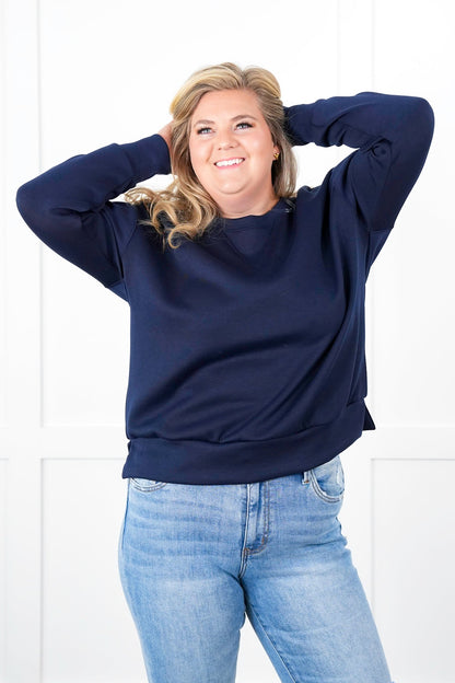 Door Buster!!! Plus/Reg Super Soft Long Sleeve Round Neck Pullover Top
