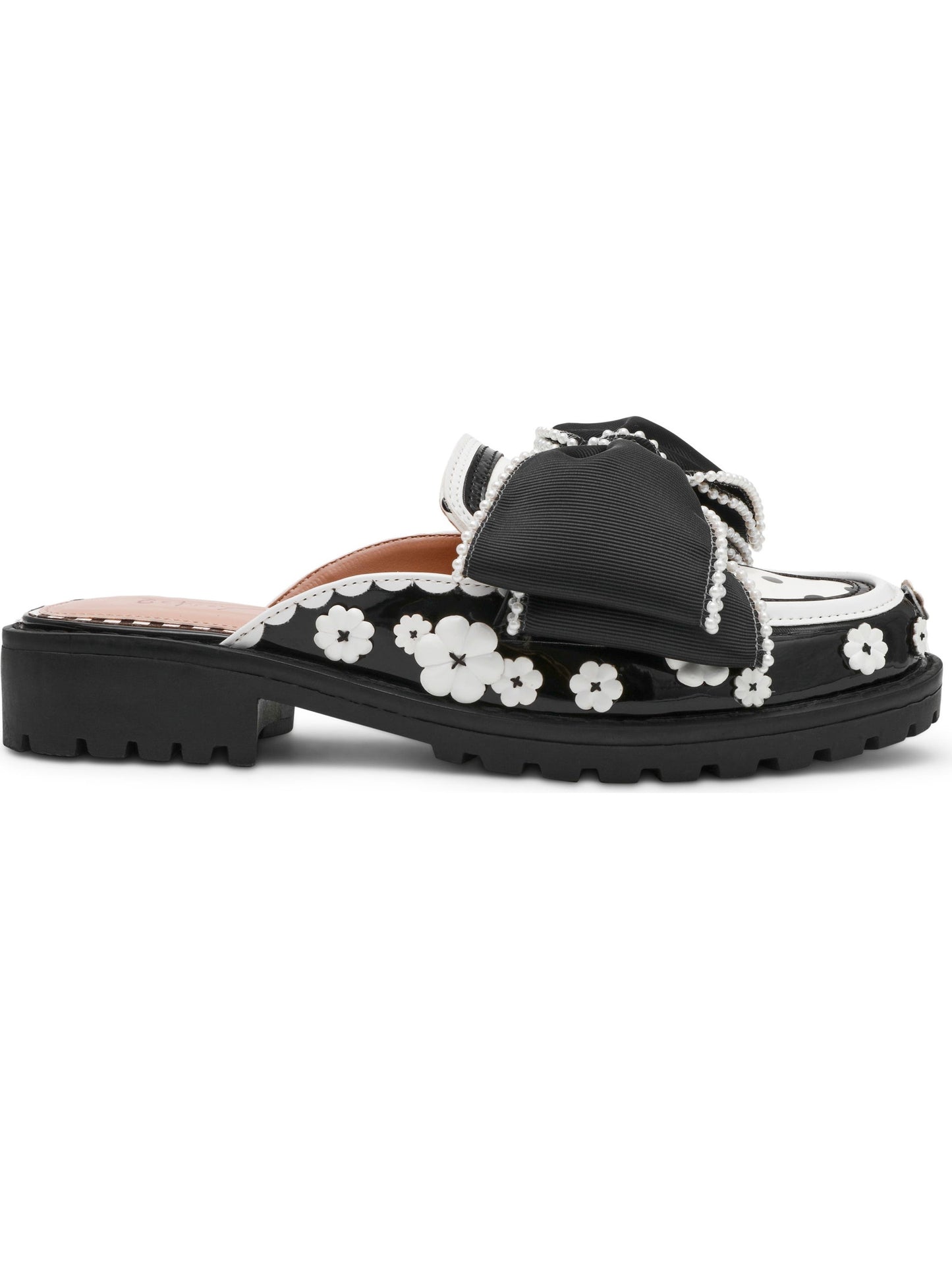 Betsey Johnson Patent Floral Platform Mule
