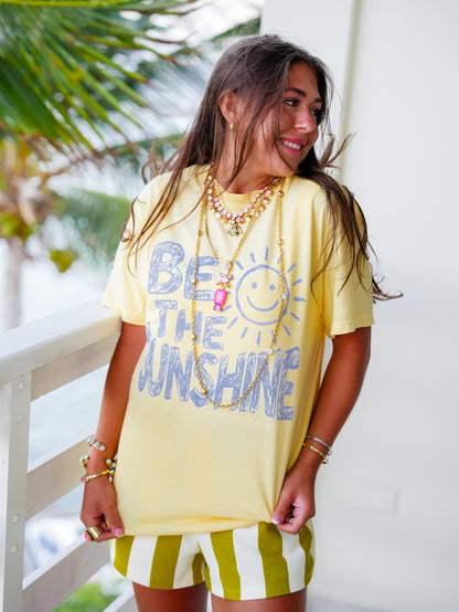 Plus/Reg Short Sleeve Be the Sunshine Graphic Tee - Freckled Poppy