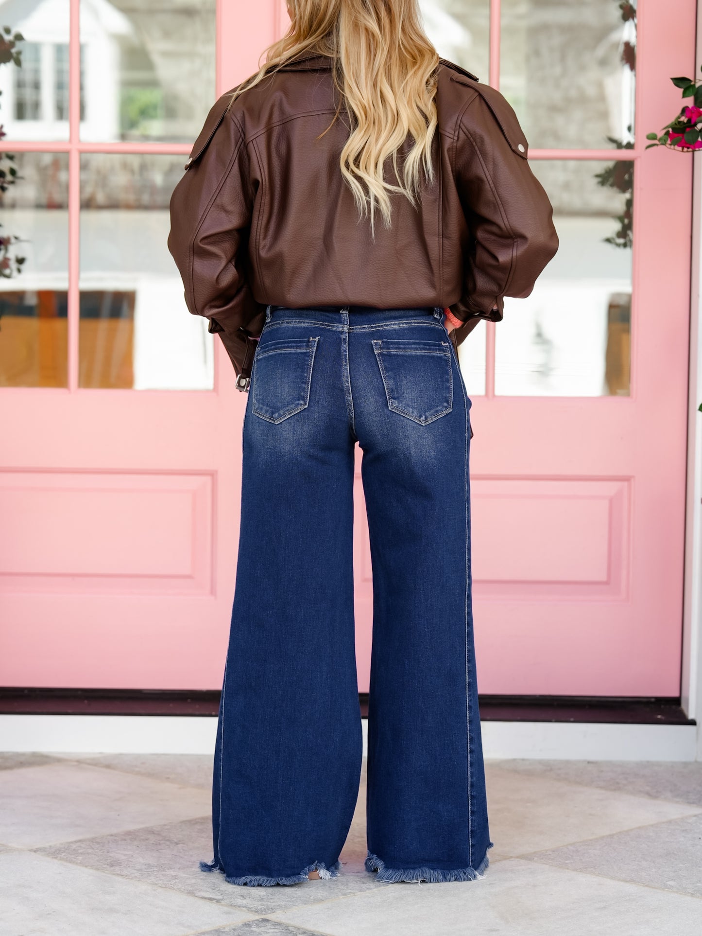 Restock! Risen downtown honey Dark Wash Wide Leg Jeans
