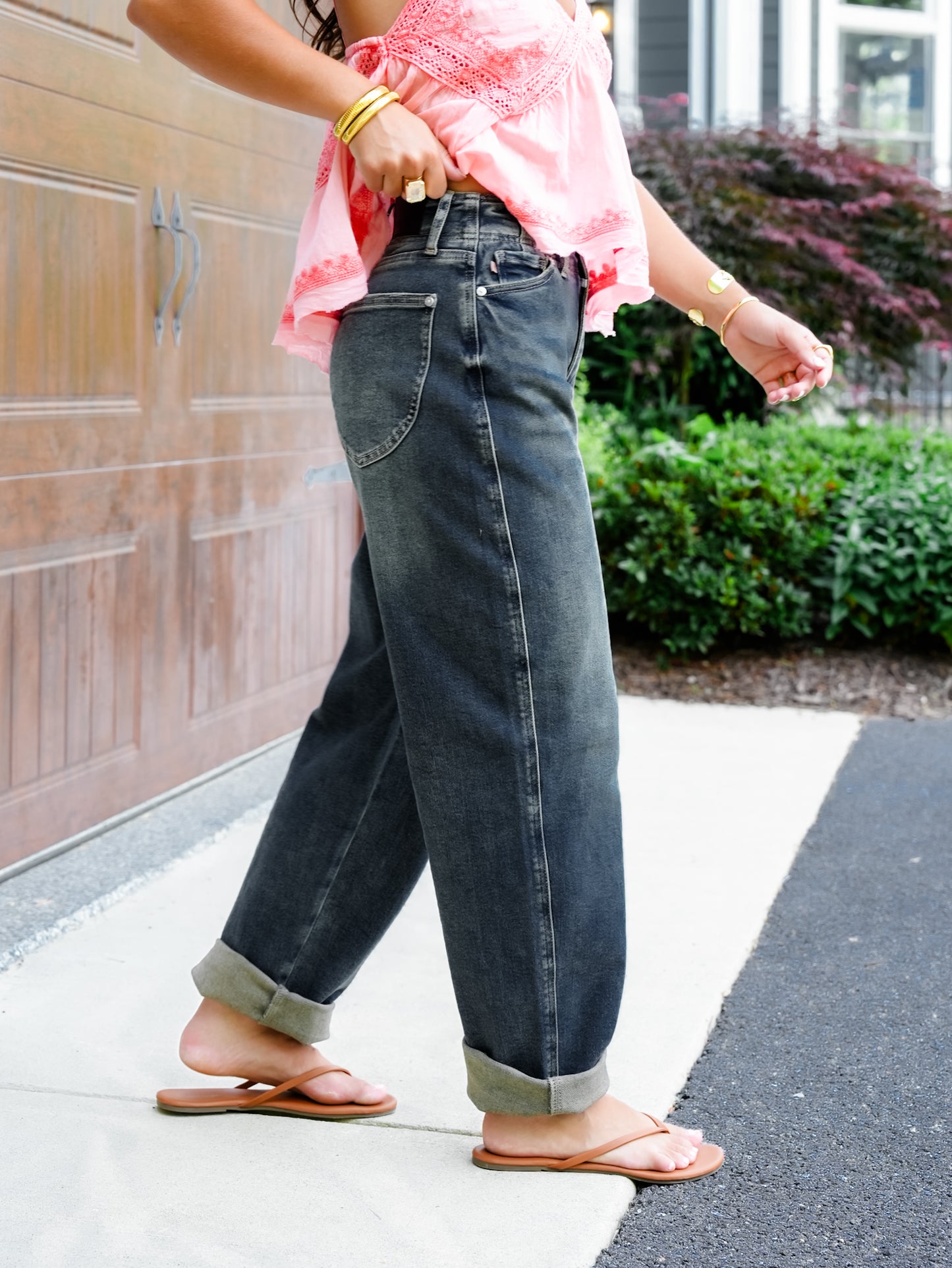 Judy Blue High Rise Medium Wash Marlow Arc Leg Jeans With Double Button