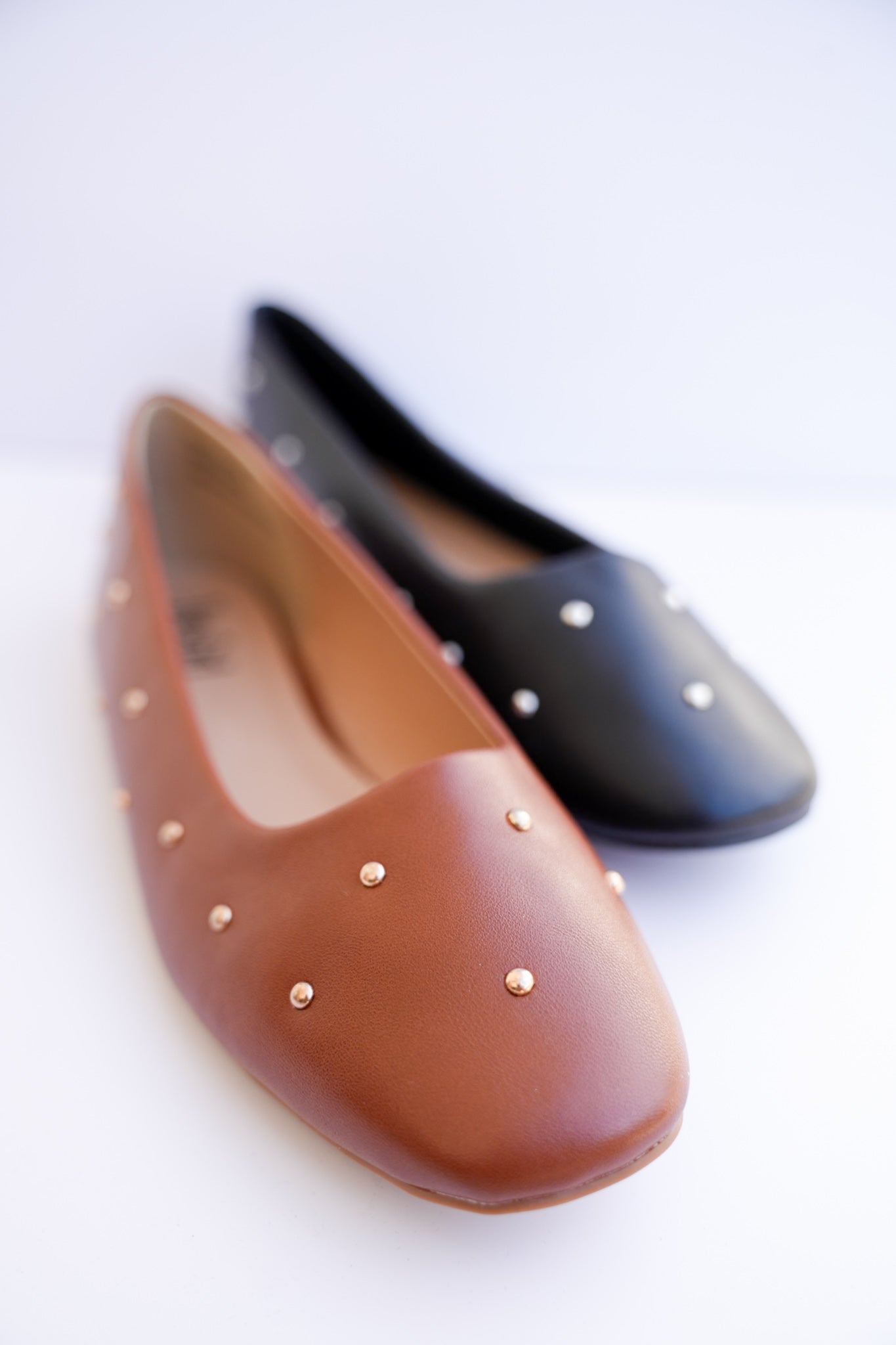 Corky's "Don't Be Rude" Studded Vegan Leather Ballet Flats
